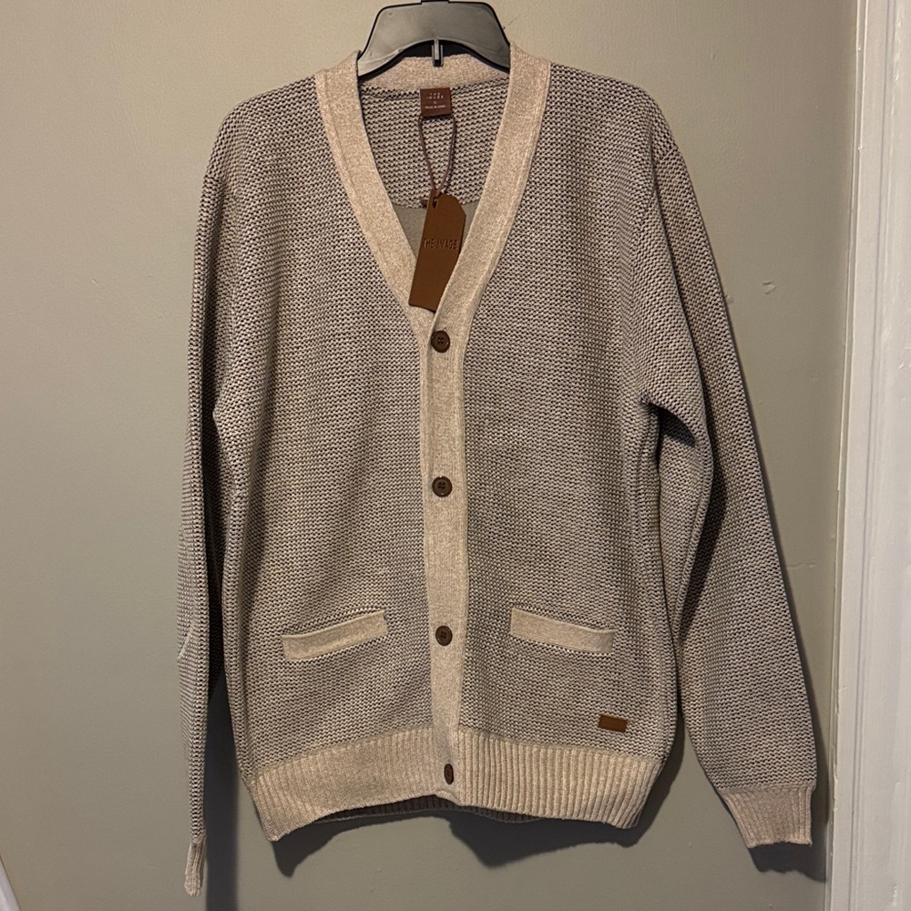 Men's Tan Cardigan Sweater (XL) NWT